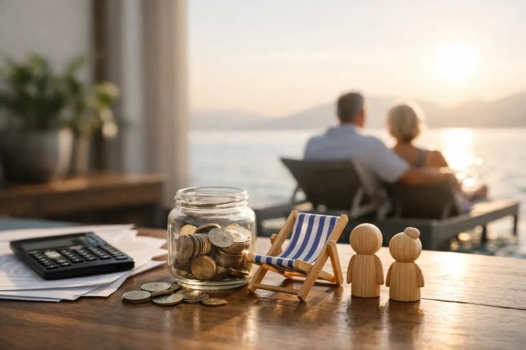 Australian family reviewing life insurance and household finances at a table Life Insurance Premium Calculator
