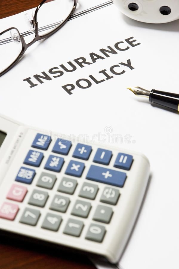 Insurance policy document and calculator used to plan cover